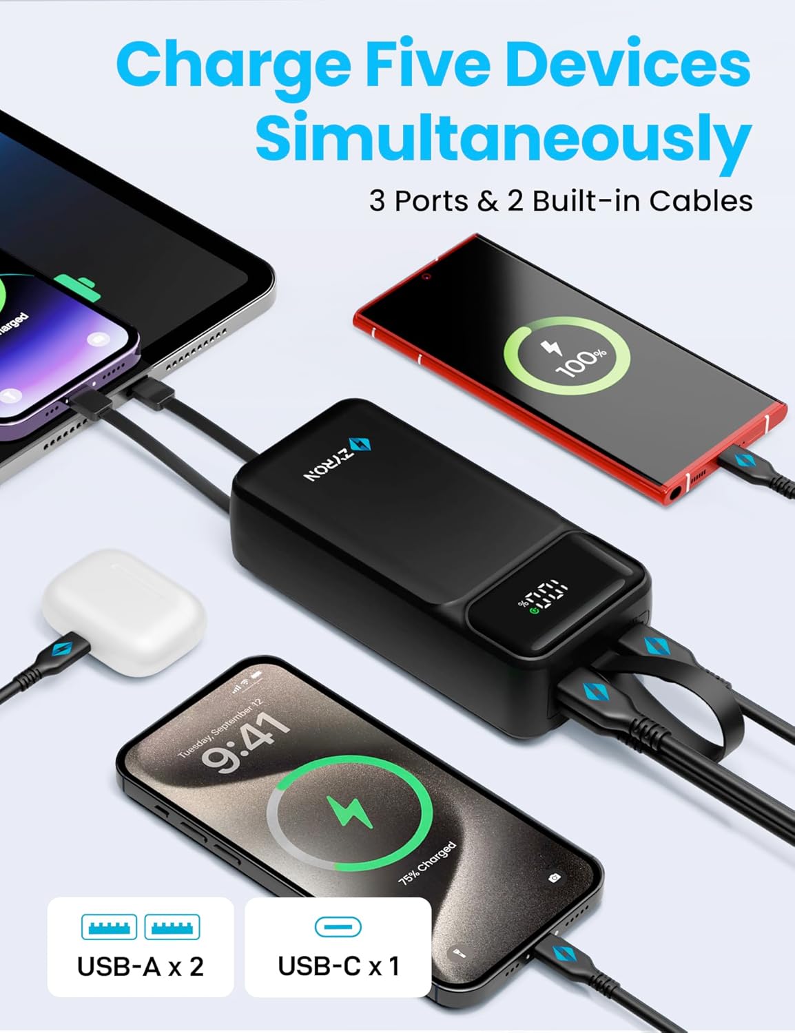 Prijenosni punjač powerbank 30000 mAh