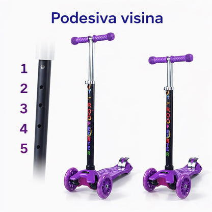 Dječiji trotinet rotomobil sa svijetlećim točkićima