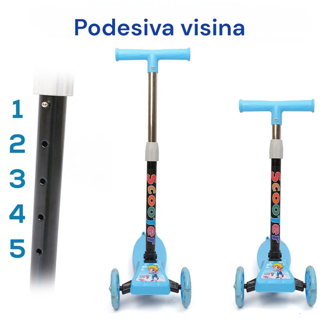 Dječiji trotinet rotomobil sa svijetlećim točkićima